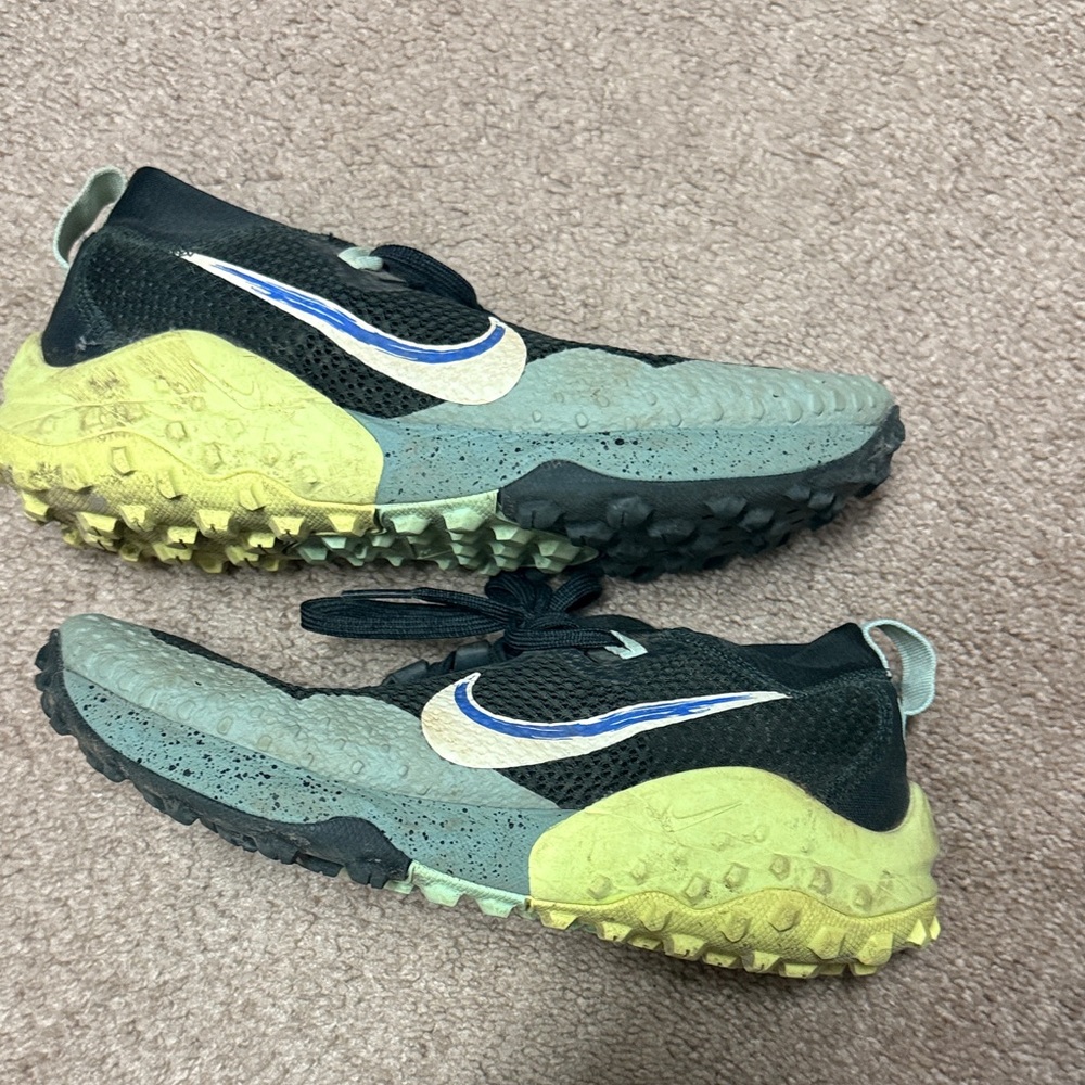 Nike Black and Green Trail Sneakers